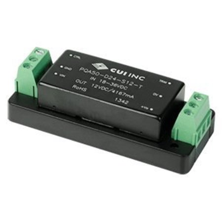 CUI INC Isolated Dc/Dc Converters Dc-Dc Isolated, 50 W, 36~75 Vdc Input, 3.3 Vdc, 10000 Ma, Single PQA50-D48-S3-T